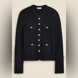 J. Crew Textured Sweater Lady Jacket Cardigan Black Women's size Small